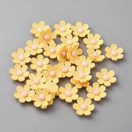 Opaque Resin Flower Cabochons LS-CRES-WH0010-053A-03-1