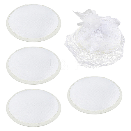 Satin Fabric with Polyester Flat Round Fascinator Hat Base for Millinery FIND-WH0173-320A-1