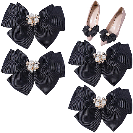 4Pcs Polyester Bowknot Shoe Decorations FIND-GF0006-41-1