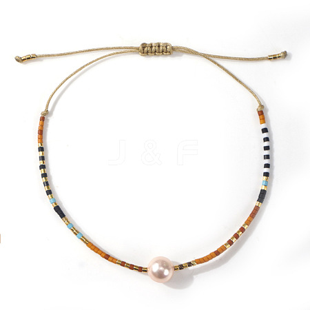Glass Seed Beads Braided Beaded Bracelets for Women LZ3550-1-1