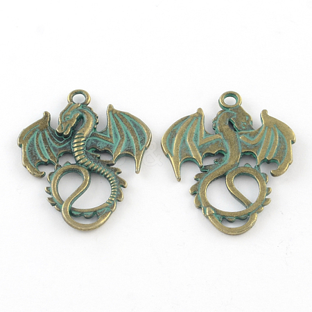 Zinc Alloy Dragon Pendants PALLOY-R065-023-FF-1