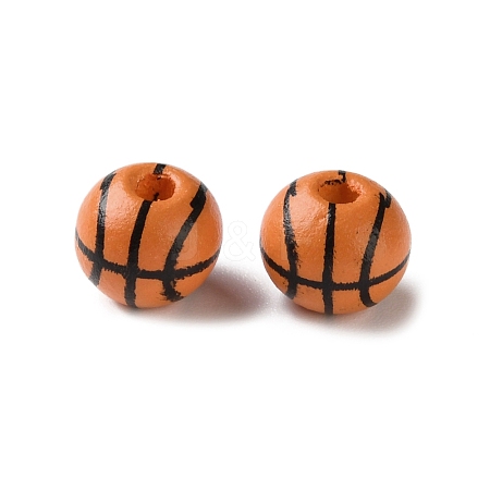 Spray Painted Wooden Beads WOOD-A029-07B-1