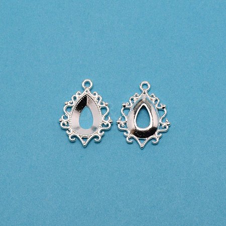 Electroplating Zinc Alloy Pendant Cabochon Settings FIND-WH0005-63S-1