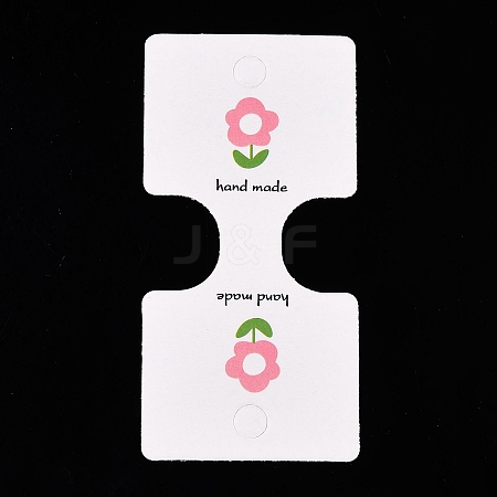 Folding Flower Pattern Paper Jewlery Display Cards for Necklaces CDIS-T004-22-1