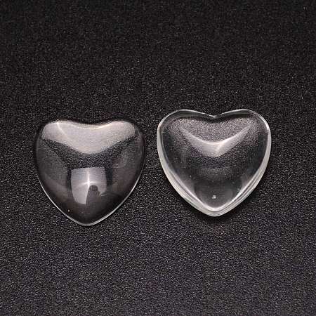 Transparent Glass Heart Cabochons GLAA-WH0032-02-1
