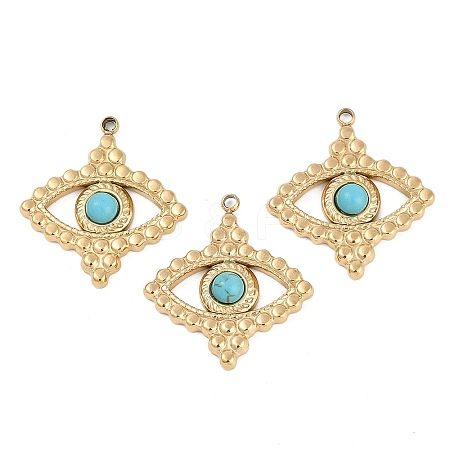 Synthetic Turquoise Eye Pendants STAS-I325-138G-1