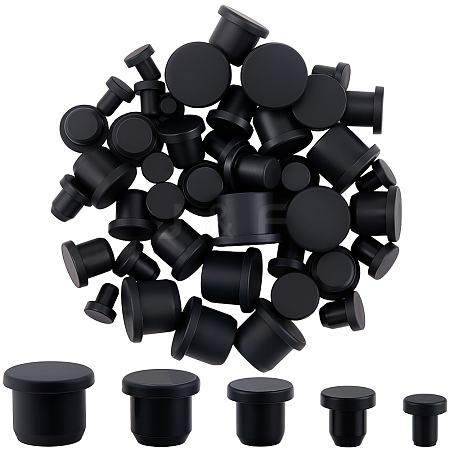 50Pcs 5 Styles Silicone Hole Plugs AJEW-GF0011-62G-1