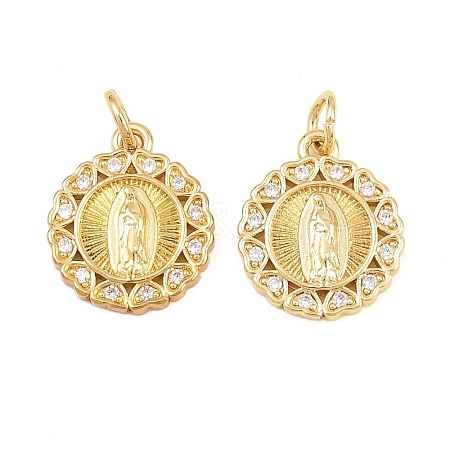 Religion Brass Micro Pave Clear Cubic Zirconia Pendants CU-CBA9482-01G-08-1
