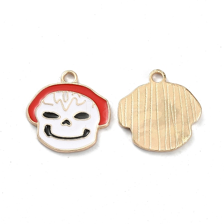 Halloween Light Gold Tone Alloy Enamel Pendants ENAM-P247-14KCG-1