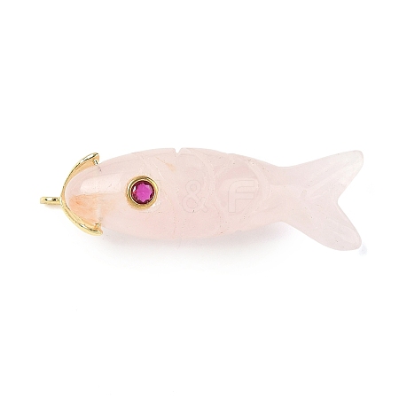 Natural Rose Quartz Carved Pendants X-G-P599-07G-04-1