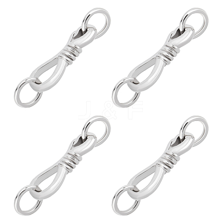 Beebeecraft 5 Sets Rhodium Plated 925 Sterling Silver S-Hook Clasps STER-BBC0001-43-1