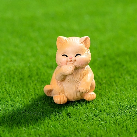 Resin Cat Shape Miniature Ornaments PW-WG2F993-06-1