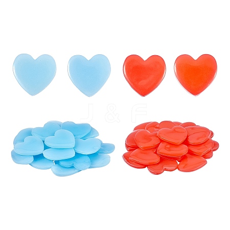 40Pcs 2 Colors Heart Silicone Glue Clay DIY-SZ0003-44-1