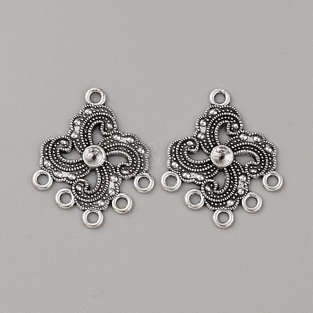 Tibetan Style Zinc Aolly Connector Rhinestone Settings FIND-WH0152-305I-1