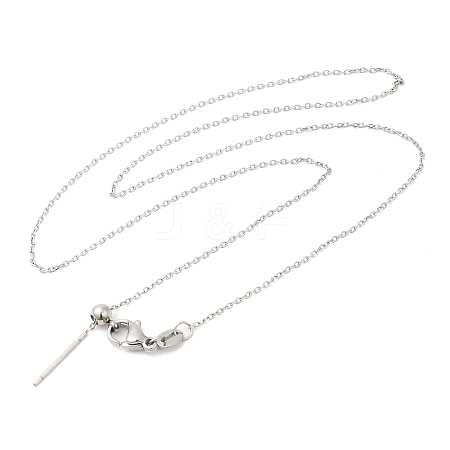 Non-Tarnish 304 Stainless Steel Cable Chain Necklace for Women NJEW-G104-04P-1