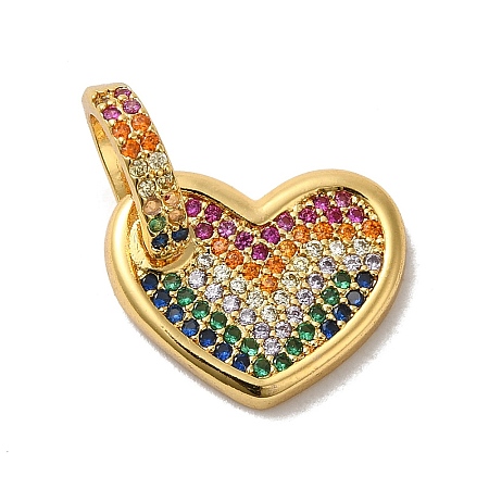 Rack Plating Brass Micro Pave Cubic Zirconia Pendants X-KK-K377-75G-1