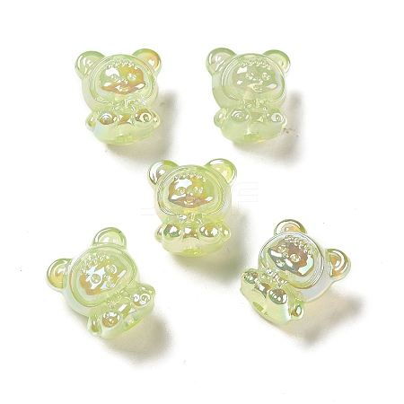 UV Plating Rainbow Iridescent Acrylic Beads LS-PACR-M002-01B-1