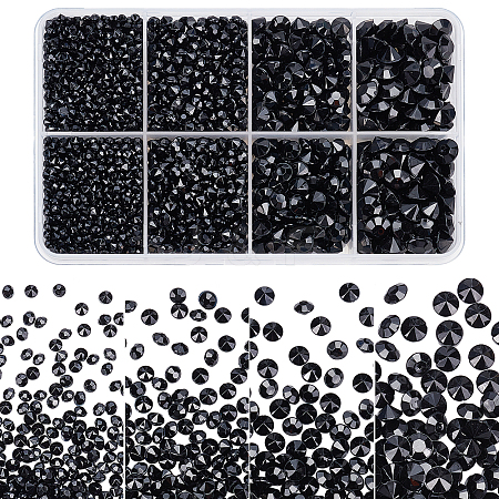 5500Pcs 4 Sizes Acrylic Rhinestone Cabochons GACR-AR0001-01-1