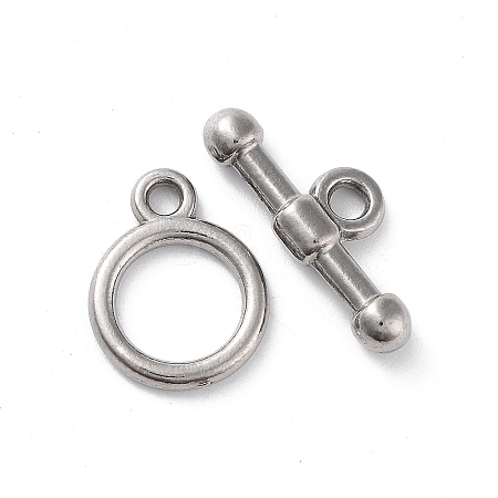 304 Stainless Steel Ring Toggle Clasps STAS-A092-09G-P-1