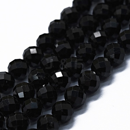 Natural Black Tourmaline Beads Strands LS-G-G927-46-1