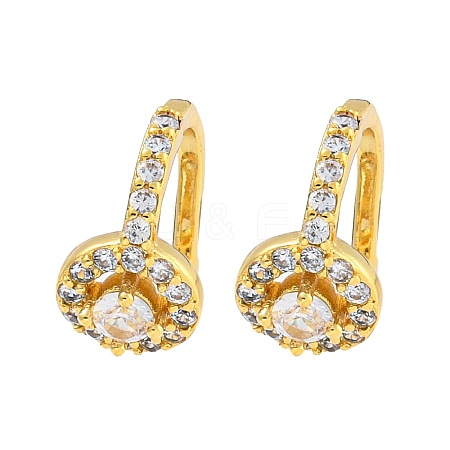 Rack Plating Brass Micro Pave Clear Cubic Zirconia Dangle Earring EJEW-C102-36G-1