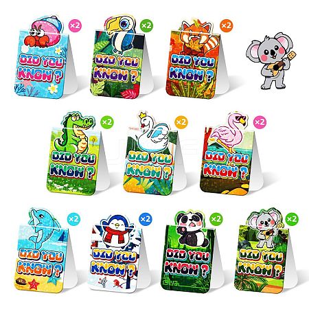 20 Sheets Cartoon Paper Bookmark AJEW-Q148-03-1