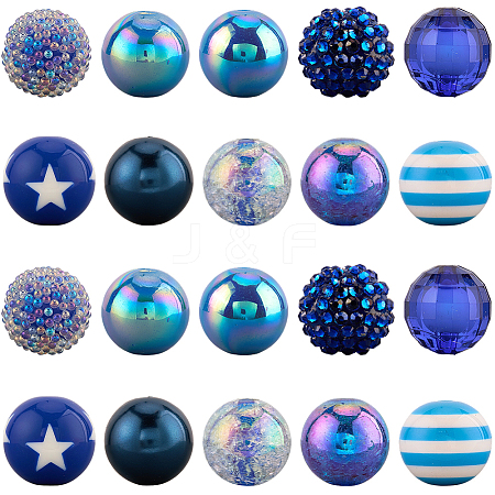 20Pcs 10 Styles Acrylic & Resin Beads Sets DIY-PA0001-02C-1