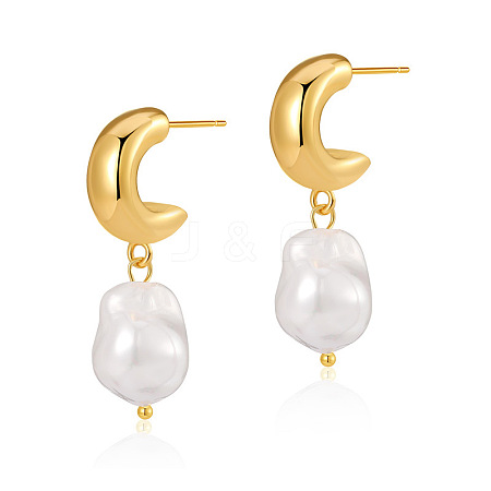 925 Silver Pearl Earrings - Baroque Irregular Elegant Vintage Bead Earrings ST8576389-1