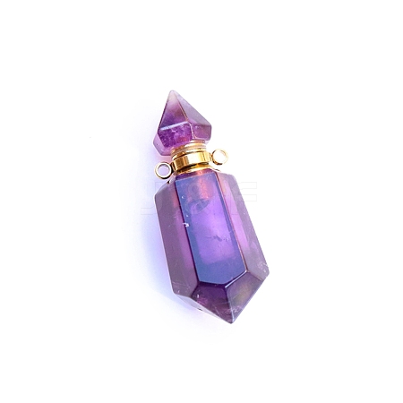 Natural Amethyst Perfume Bottle Pendants PW-WG37468-02-1