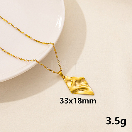 Stainless Steel Rhombus Pendant Necklaces FU8631-6-1