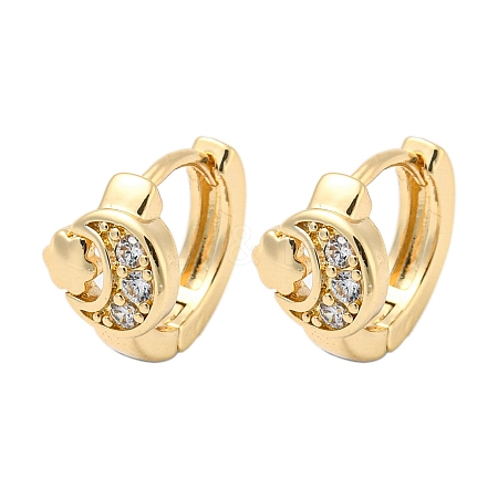 Brass Micro Pave Cubic Zirconia Hoop Earrings for Women EJEW-E295-22KCG-1