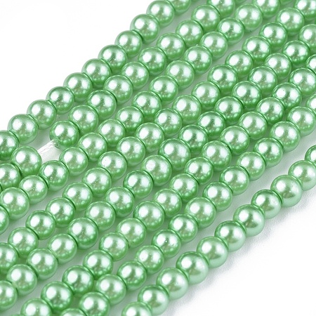 Eco-Friendly Dyed Glass Pearl Round Beads Strands X-HY-A002-3mm-RB008N-1