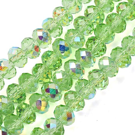 Electroplate Transparent Glass Beads Strands EGLA-A046-01B-04-1