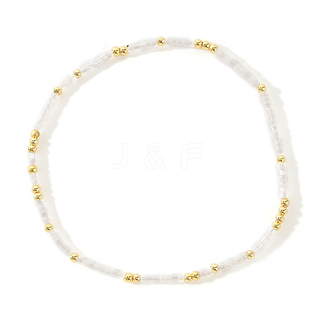 Minimalist Plastic & Brass Beads Stretch Bracelets for Women MY0437-3-1