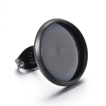 Stainless Steel Stud Earring Settings STAS-L211-07E-B-1