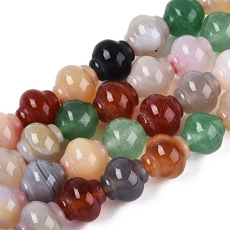 Dyed & Heated Natural Agate Beads Strands G-N359-10A-01-1