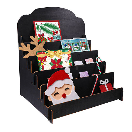 5-Tier Wood Display Riser Stands for Greeting Cards ODIS-WH0043-230B-1