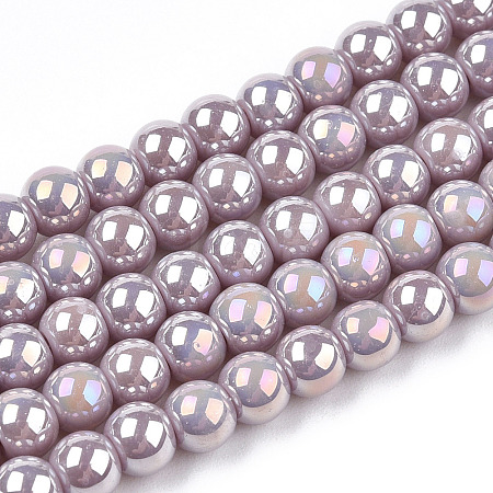 Electroplate Opaque Glass Beads Strands LS-GLAA-T032-P4mm-AB07-1