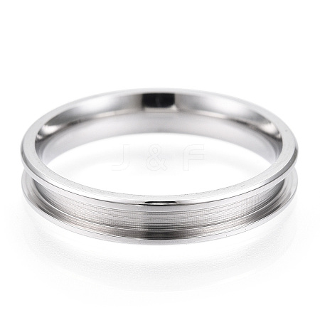 201 Stainless Steel Grooved Finger Ring for Men Women STAS-WH0039-08I-P-1