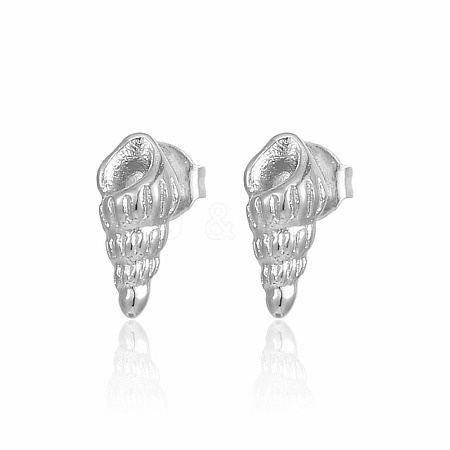 Stainless Steel Conch Shape Earrings for Women IK8613-2-1