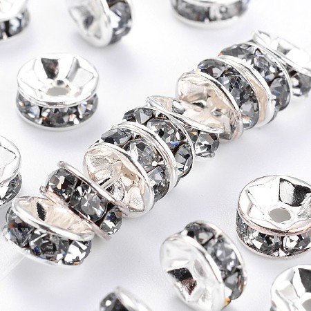 Brass Grade A Rhinestone Spacer Beads RSB034NF-03-1