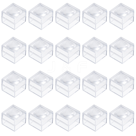 CHGCRAFT 20Pcs Transparent Plastic Ring Viewer Magnifier Boxes CON-CA0001-024-1