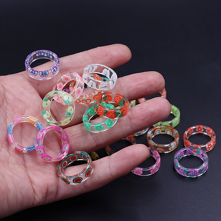 Transparent Resin Finger Rings WGC4E19-01-1