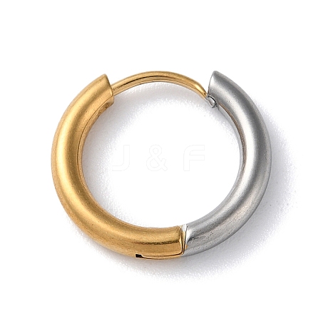 Two Tone 304 Stainless Steel Huggie Hoop Earrings LS-EJEW-P250-01B-1