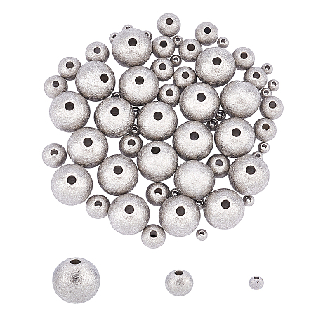 Unicraftale 304 Stainless Steel Textured Beads STAS-UN0014-46P-1