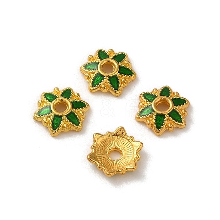 Alloy Enamel Beads Caps FIND-G074-02O-1