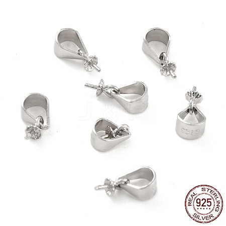 Anti-Tarnish Rhodium Plated 925 Sterling Silver Peg Bails STER-Z001-115P-1