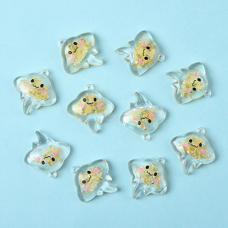 10Pcs Luminous Transparent Resin Pendants RESI-YW0004-44E-1