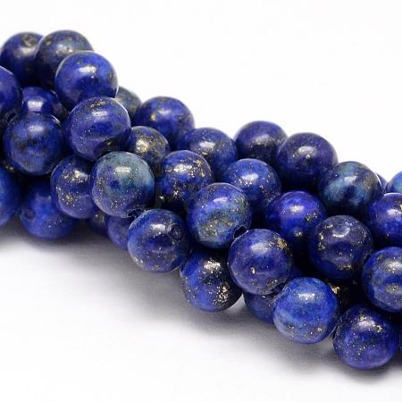 Natural Lapis Lazuli Round Beads Strands G-I181-10-6mm-1