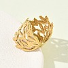 Adjustable 304 Stainless Steel Cuff Open Rings for Women RJEW-Z122-03G-05-3